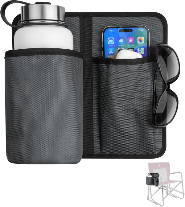 Xxerciz Camp Chair Cup Holder, Universal Phone Holder for Patio Recliner, Beach Chair, Folding Camping Chair