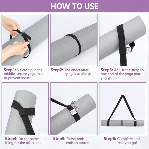 YOGAER Adjustable Yoga Mat Carrier Strap, Thick Sling for Carrying Large Mats and Stretching Band