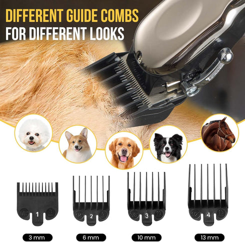 Ciphuoly 4 Horse Clippers Cordless Quiet, Professional Livestock Clippers with Guide Guards, Electric Rechargeable
