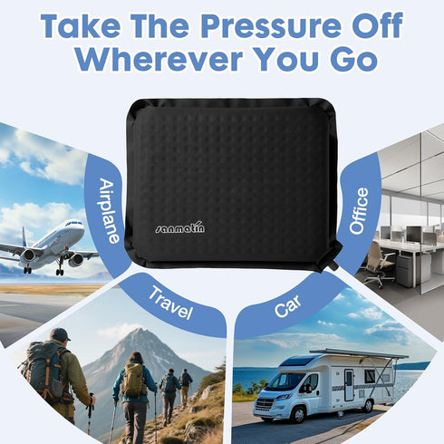 Sanmatin Backpacking Airplane(1, Stadium Seat Cushion Self-Inflating Foam Stadium Seats Bleacher Seat Chair Cushion Pad