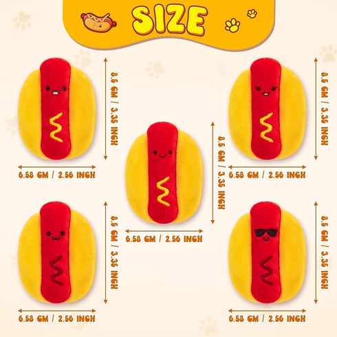 L1rabe 5 Summer Hot Dog Catnip Stuffed Toys - Gift Funny Hot Dog Cat Toys Indoor Yellow Interactive Pet Supplies