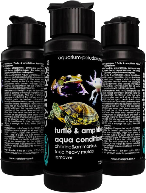 4.22 Oz 660 Ammonia Crystalpro Turtle & Amphibian Water Conditioner - Treats Gallons, Neutralizes Chlorine and - Makes