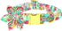 Dog Collar Pink Flowers Print, Cute Girl Collar with Flower Adjustable Metal Buckle Gift for Large Dogs