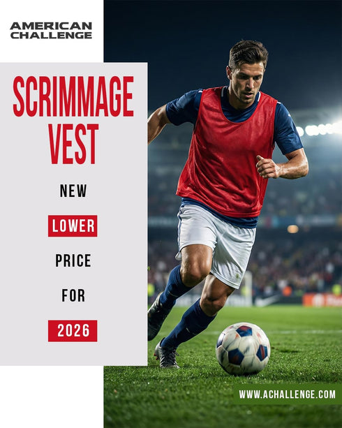(10-Pack) Scrimmage American Challenge Soccer Pinnies Mesh Jersey Vest for Practice, Soccer Pennies and Training Bibs