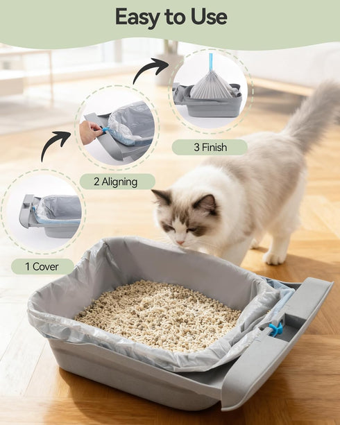 AWoHH 80 Count 11/12 NeakasaM1 Unscented,27" 13",Holds 23 lbs Automatic Cat Litter Box Bags for Petpivot Autoscooper