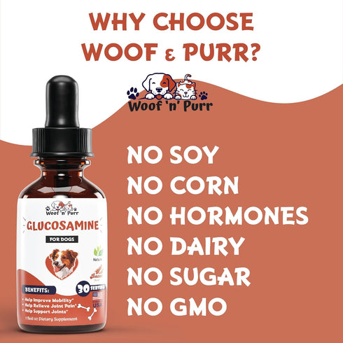 Dog Glucosamine Supplement, Supports Hip & Joint Health, Glucosamine for Dogs, 1 fl oz