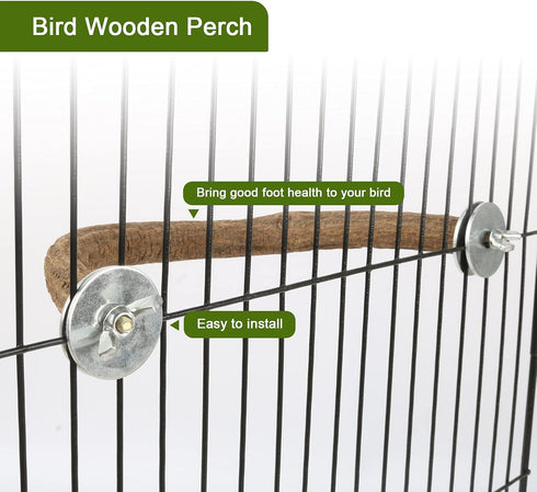 Rypet U Shape Natural Wood Stand Perch for Parrots, Swing Bird Chewing Stand, Cage Accessories for Budgies, Conures,