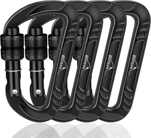 Heavy Duty Locking Carabiner Clips D Ring - Small Carabiners for Camping, Hiking, Dog Leash