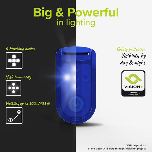 VELMIA Running Lights for Runners, 2 Pack Clip On Strobe Reflective Running Gear for Safety