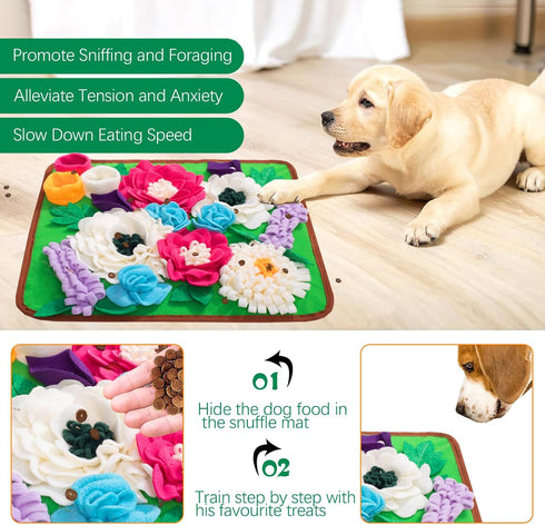 Snuffle Mat for Dogs Pet Treats Feeding Mat for Small/Medium Breed Dogs Non-Slip/Portable/Durable Interactive Dog