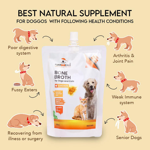All Life Stages Chicken Bone Broth Ready to Serve | Gravy/Wet Dog Food | 300ml x 1 Pack | Natural Joint Health