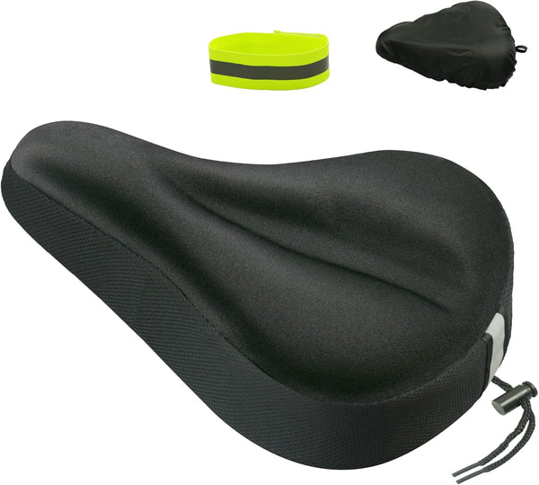 Gel Bike Seat Cover, Padded Bicycle Saddle Covers for Women & Men, Comfortable Exercise Bike Seat Cushion