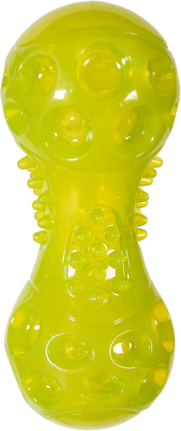 Chase 'n Chomp Durable TRP Squeaking Dumbbell Dog Toy, Large (Colors May Vary)