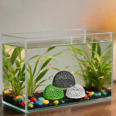 Wzttdm 4 PCS Shrimp Dome Hide, Aquarium Shrimp Cave Hideout, Shrimp Hides for Aquarium Small Fish Guppy Shrimp Habitat