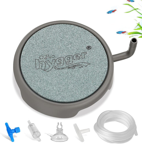 hygger Ultra High Dissolved Oxygen Diffuser Air Stone, 2.2inch Stainless Steel Bubble Stone Kit for Nano Fish Tank
