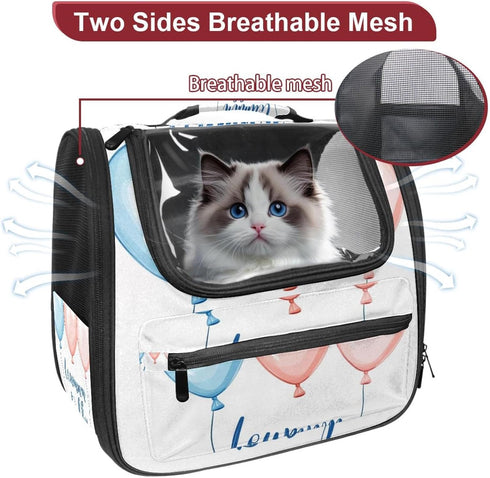 Backpack Welcome Baby Pet Cat Carrier for Kitty Small Dog, Ventilated Pet Carrier Bag for Car, Walking, Hiking