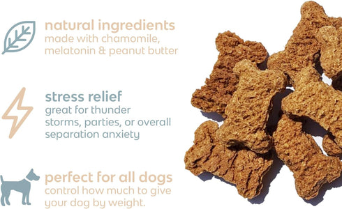 4 oz (Pack 2) chill by mount ara CHILL Bites Calming Dog Treats for Relaxation, Made with Peanut Butter, Chamomile