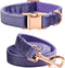 Velvet Dog Collar and Leash Set for Small Medium Large Dogs - Ideal for Training & Walking