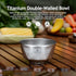 (Silver-Ti1177T) Boundless Voyage Titanium Double Walled Salad and Rice Bowls Soup Oatmeal Yogurt Serving Bowl