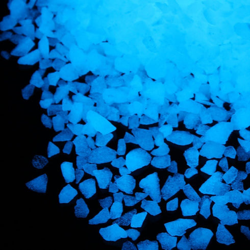 Glow in The Dark Gravel Stones 280g/10oz (3-5mm, Sky Blue) - Decorative Rocks for Fish Tank and Garden