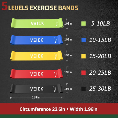 VEICK Resistance Bands for Working Out, Exercise Bands with Handles for Men and Women, Fitness Weights at Home