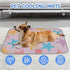 imiBBWQu Summer 27" 22" Cooling Dog Bed Starfish Pink Purple Cooling Dog Bed Mats Washable Cat Pad Self-Cooling