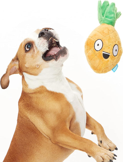 Barkbox 2 in 1 Interactive Plush Dog Toy - Rip and Reveal for Small Dogs - Penny The Pineapple
