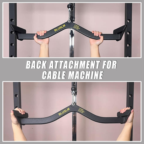 LAT Pull Down Bar for Cable Machine, T Bar V Bar Pulldown Attachments, Back Tricep Bar Strength Training Handle