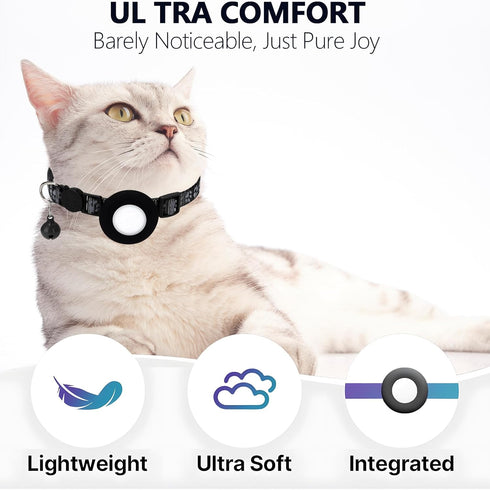Bingolar IP68 GPS Tracker for Cats, Mini GPS Pet Tracker with Collar, Waterproof Cat Trackers,No Monthly Fee,Work