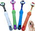TIHOOD Three Sided Pet Toothbrush Dog Brush Addition Bad Breath Tartar Teeth