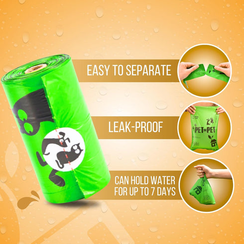 Pet N Pet Poop Bags for Dogs, 270 Counts, Unscented Green Dog Waste Bags, 38% Plant Based