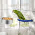 Wontee Stainless Steel Pet Food Water Bowl with Clamp Holder, 2 Packs Feeder for Dog, Bird, Parrot, Cat, Rabbit (L)