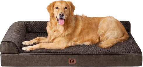 EHEYCIGA Memory Foam Orthopedic XL Dog Bed, Washable with Waterproof Lining, Removable Cover, Nonskid Bottom, 44x32