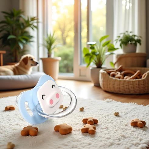 Jizlan Pet Silicone Calming Pacifier, Dog Pacifiers for Small Dogs, Kitten Pacifiers, Puppy Teething Toys and Cat Chew