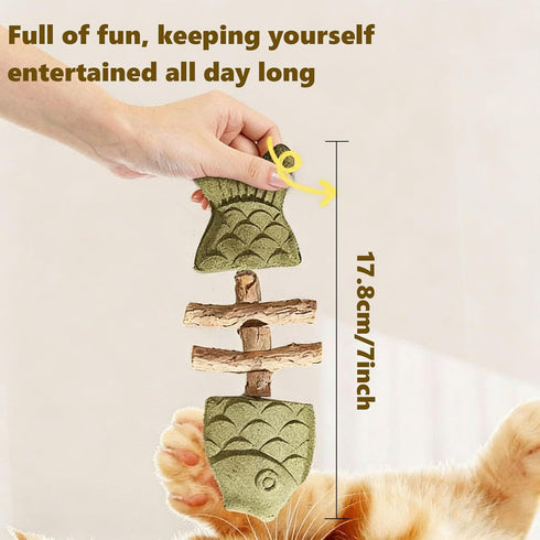 Generic (3CPS-C) Purrident - Fix Cat Dental Health - Natural Dental Chew for Cats, Fishbone Shape Cat Teething Toy