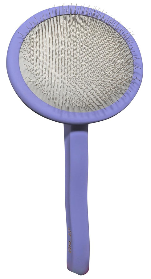 TAURO PRO LINE Slicker Brush Round, Premium Brush for Dogs and Cats, Soft Flexible Cushion Design, 1x Grooming Brush