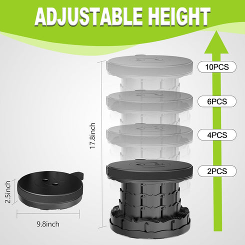 500lbs ALEVMOOM Upgraded Nylon Collapsible Stool with Max Weight Portable Retractable Folding Telescoping Stools