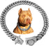BAOBOTE Silver Chain Dog Collar, 16MM 18K Silver Heavy Duty Cuban Link with Secure Snap Buckle, Chew Proof (16" Silver)