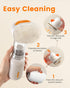 4-in-1 Vacuum Dog Brush for Shedding, Self-Cleaning Slicker & Undercoat Rake, Deshedding Grooming Tool, Anti-Static