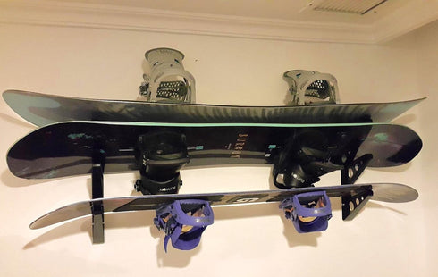 StoreYourBoard Snowboard Multi Wall Rack, Horizontal Mount, Holds 3 Boards