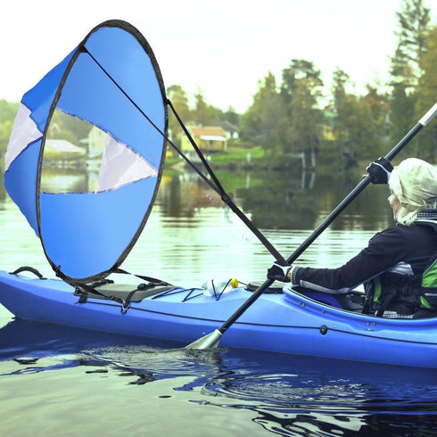 VGEBY 42Inch Wind Sail - Foldable Popup Board Paddle Downwind Sail Kit for Kayaks, Canoes, and Paddle Boards