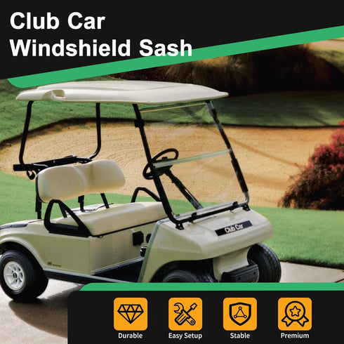 iLSKW Club Car DS 1982-2000.5 | Fit for 1"x1" Tube with Windshield Sash Clips and Retaining Clips