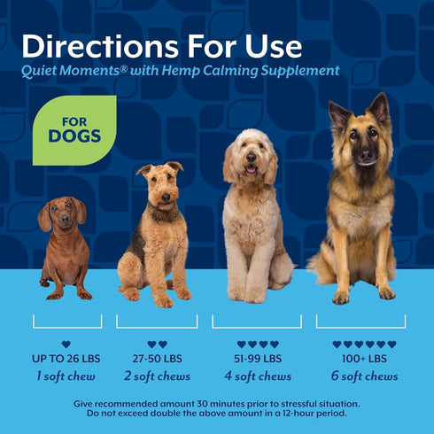 180 NaturVet Quiet Moments Calming Aid Dog Supplement, Helps Promote Relaxation, Reduce Stress, Storm Anxiety, Motion