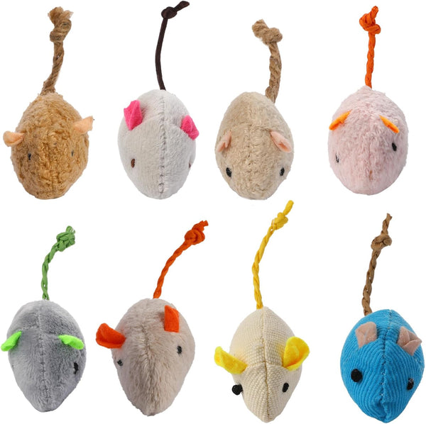 Mozeat Lens 8 Pack Toy Mice for Cats Cat Mice Toys Interactive Toy Cats