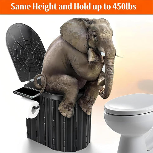 UOPBYEA Portable Camping Toilet for Adults With Urine Gel & Leak-Proof Bags and Wider Seat, Washable Portable Potty