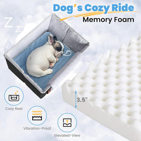 Akinerri Dog Car Seat for Small Dogs, Puppy Seat with Memory Foam Cushion and Safety Buckles, Pet Booster Car Seats