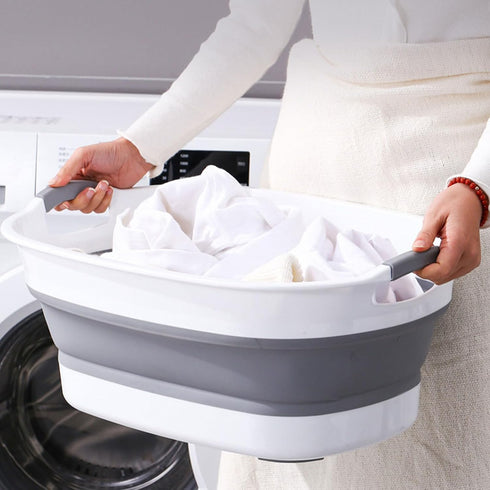 Generic 40x60x24cm Bath Tub PP+TPE Folding Washing Basin, Easy Drain Structure | Perfect for Dog Washing, Child