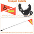 Golf Cart Flag Pole | Reflective 22X30cm Orange Safety Flag with Telescopic Mount