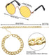 7 Pieces Sunglasses for Cats and Dogs, Gold Chain Costume, Funny Cute Retro Pet Cosplay