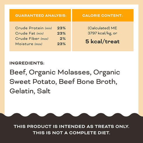 Primal Beef Jerky Dog Treats Made with Beef Bone Broth, Training Treat for Dogs, 4 oz